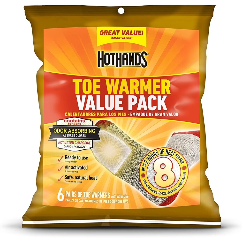 HotHands 6 Pairs Toe Warmers Value Pack - Up to 8 Hours of Heat Per Pair